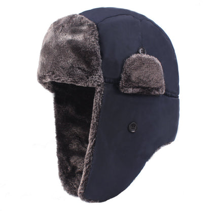 Gorro de terciopelo grueso con protección para los oídos para hombre