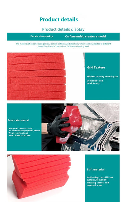 Newly Released at Buy Center: Red Car Wash Brush Wheel Hub Cleaning Sponge