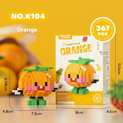 Fresh on the Scene at Buy Center: Puzzle Small Particles Assembled Fruit Building Blocks Toy K104 Orange