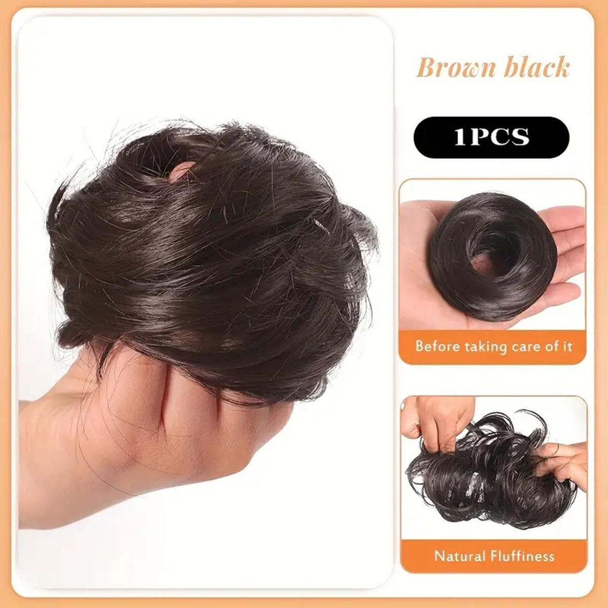 Simulation de boucle de cheveux pour femme avec perruque moelleuse et élastique