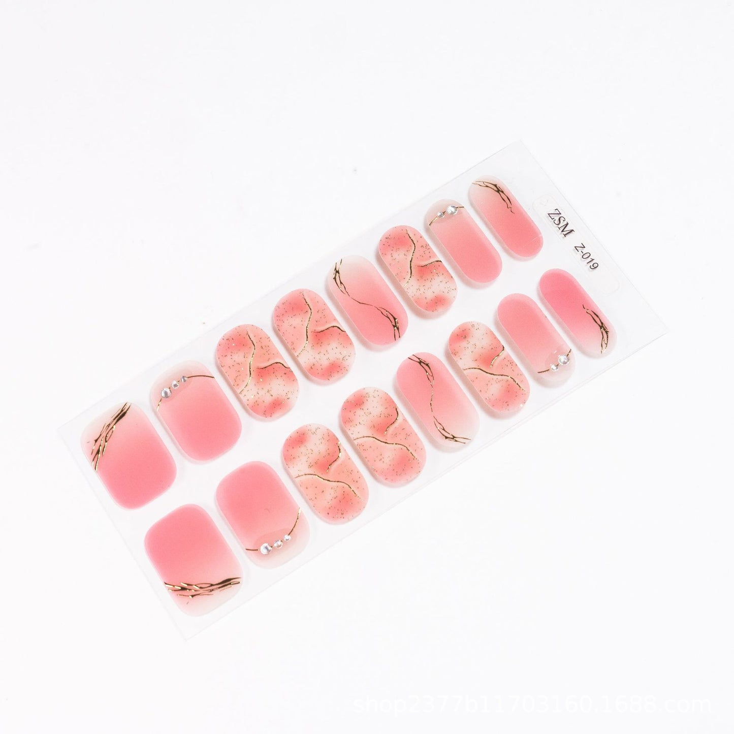 Fresh Arrivals at Buy Center: 16 Finger Diamond Nail Sticker 3D Waterproof Multicolor Z019