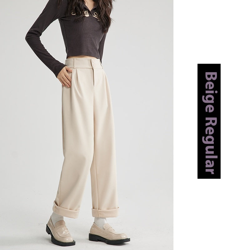 Straight Woolen Wide Leg Pants Buy Center