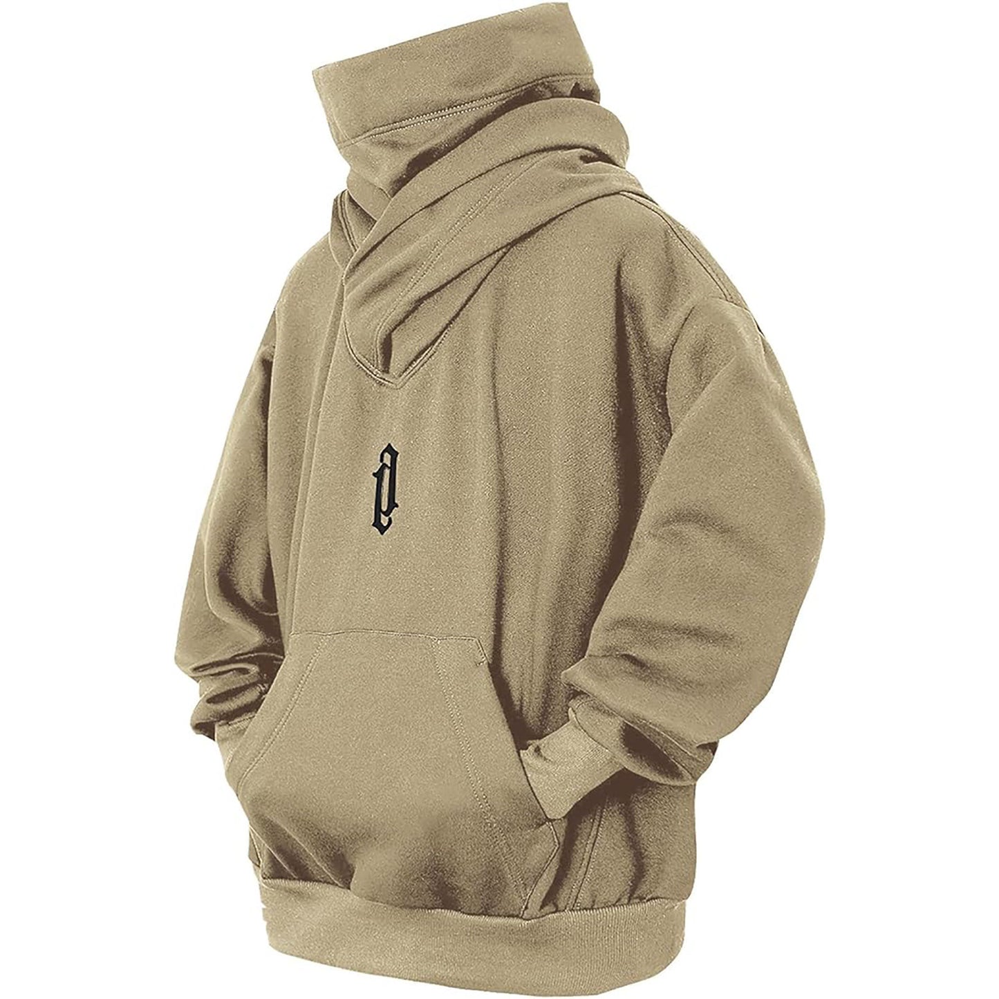 Just Arrived at Buy Center: Pile Collar Hooded Sweater Men's Loose Casual Khaki