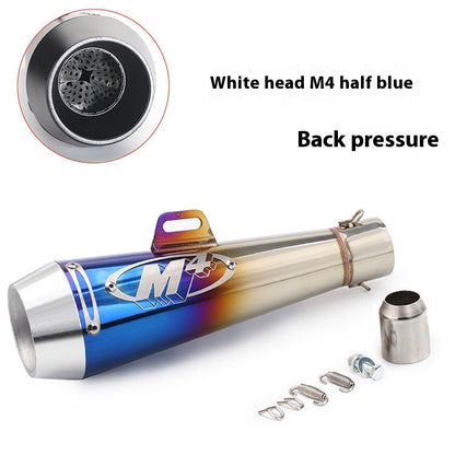 Newly Arrived at Buy Center: Motorcycle Modification Accessories Large Displacement M4 Exhaust Pipe Universal M4 White Head Back Pressure