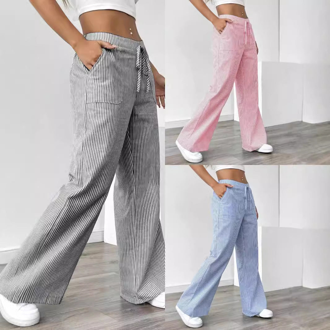 New Striped Trousers Casual Versatile Loose Wide Leg Buy Center