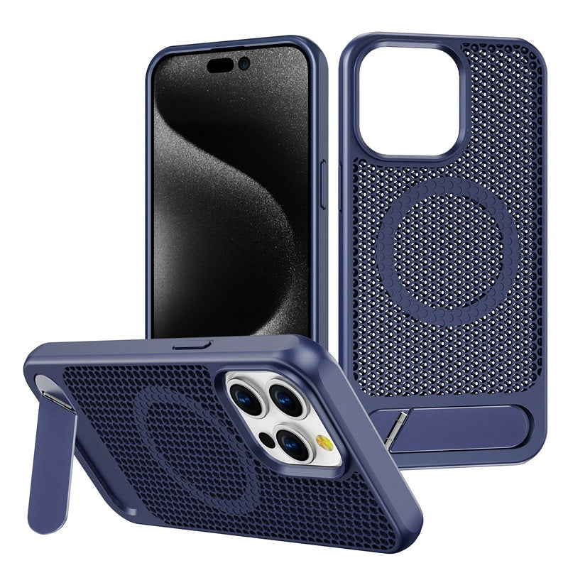 Fresh Arrivals at Buy Center: Phone Case Suitable Grid Cooling Magnetic Suction Blue