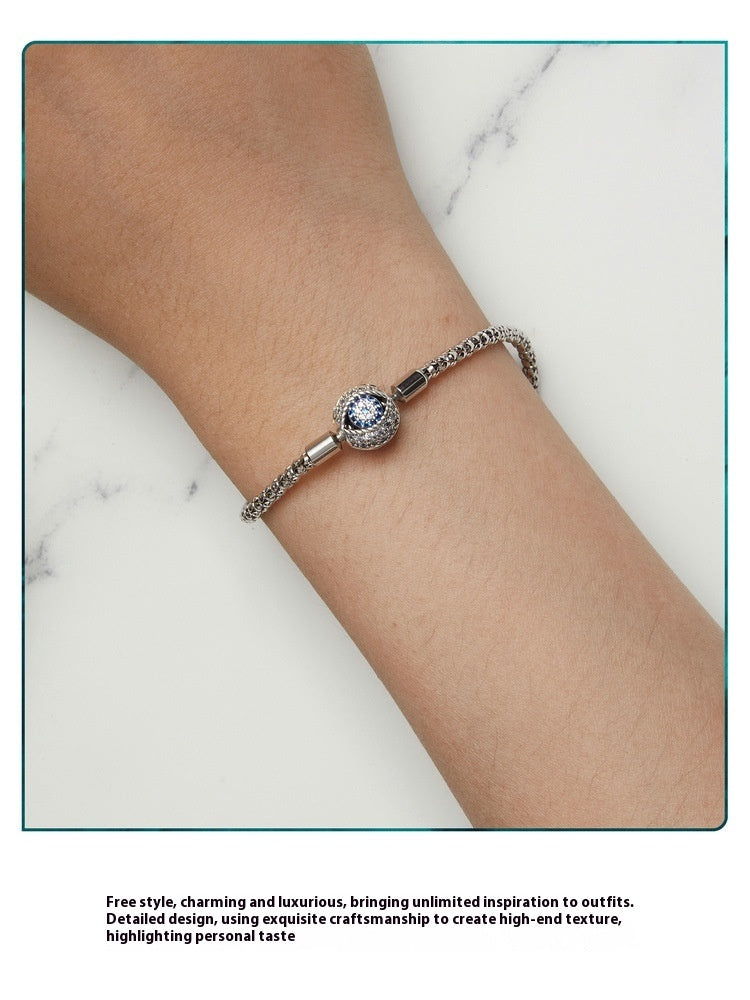 Pulsera básica diy con bombilla pequeña en plata s925