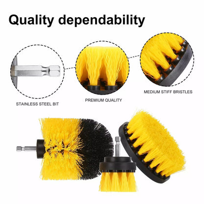 New Drill Brush Attachment Scrubber Brushes Set Kit With Adapter For Car Shower Tile