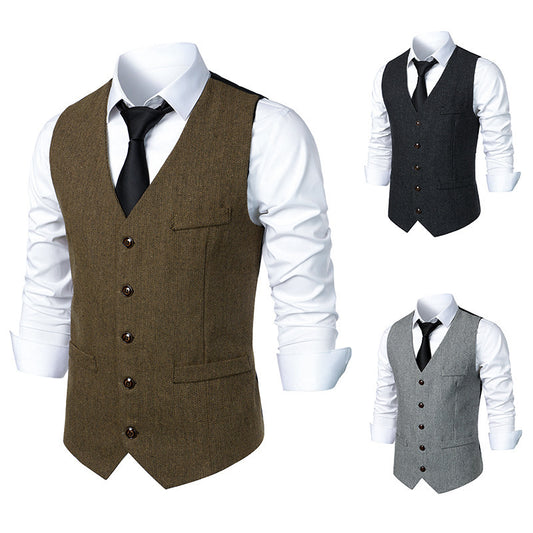 Buy Center Trend-Men's British Style Vintage Suit Vest