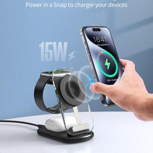 Hot New Items at Buy Center: Transparent Folding Magnetic Three-in-one Wireless Charger