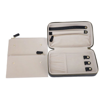 New at Buy Center: Large Capacity Leather Portable And Versatile Built-in Pouch Cosmetic Case