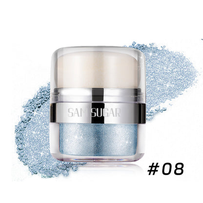 Buy Center Handpicked- SAM SUGAR Air Cushion Highlight Glitter Powder Multifunctional Three-dimensional Repair Brightening Shimmer Eyeshadow Body Pat Powder 5ml 08 Color