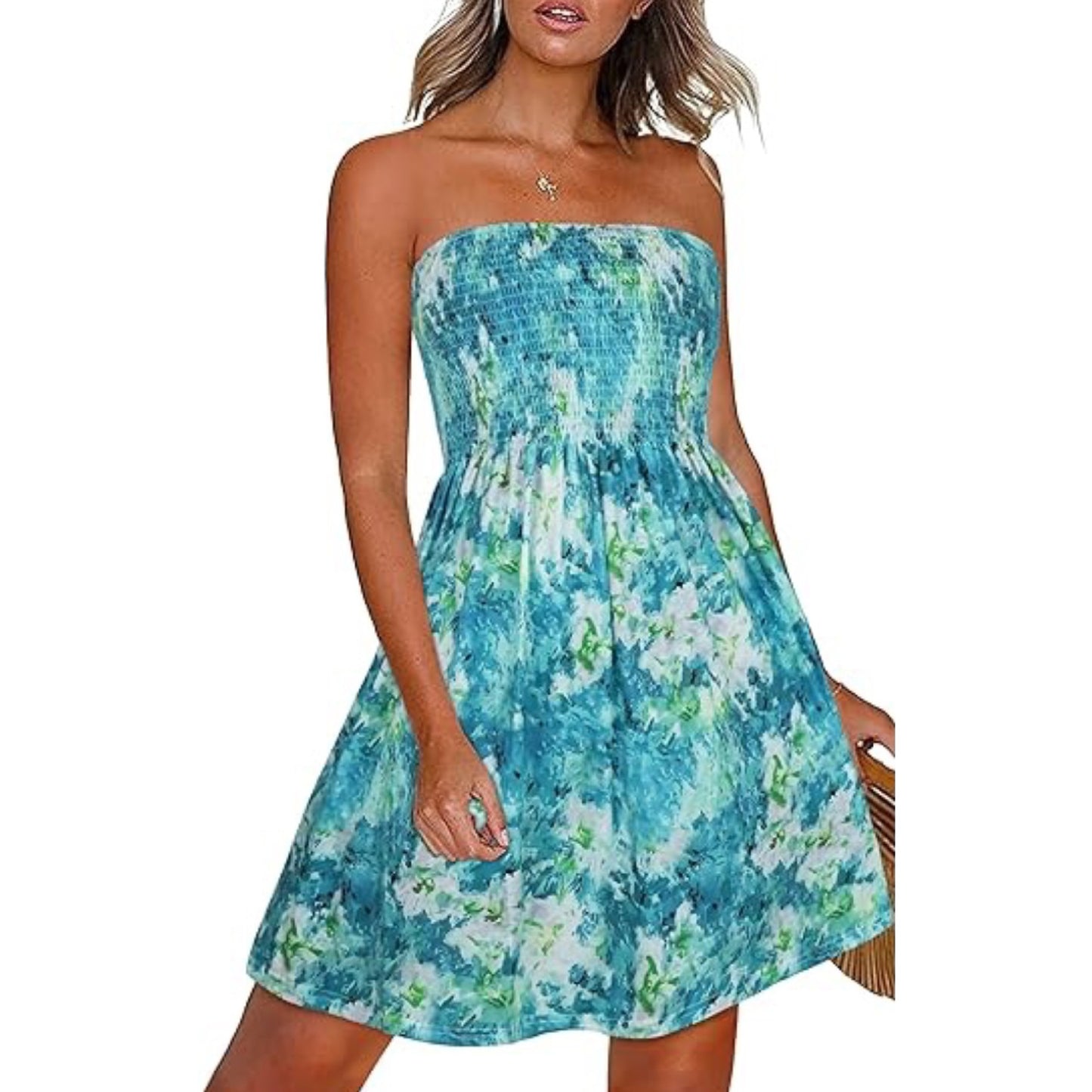 Buy Center Handpicked- Women's Summer Dress Beach Cover-up Green