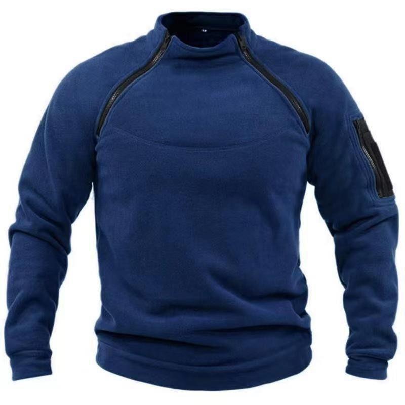 Stand Collar Men's Sweater Warm And Loose Solid Color Clothing Buy Center