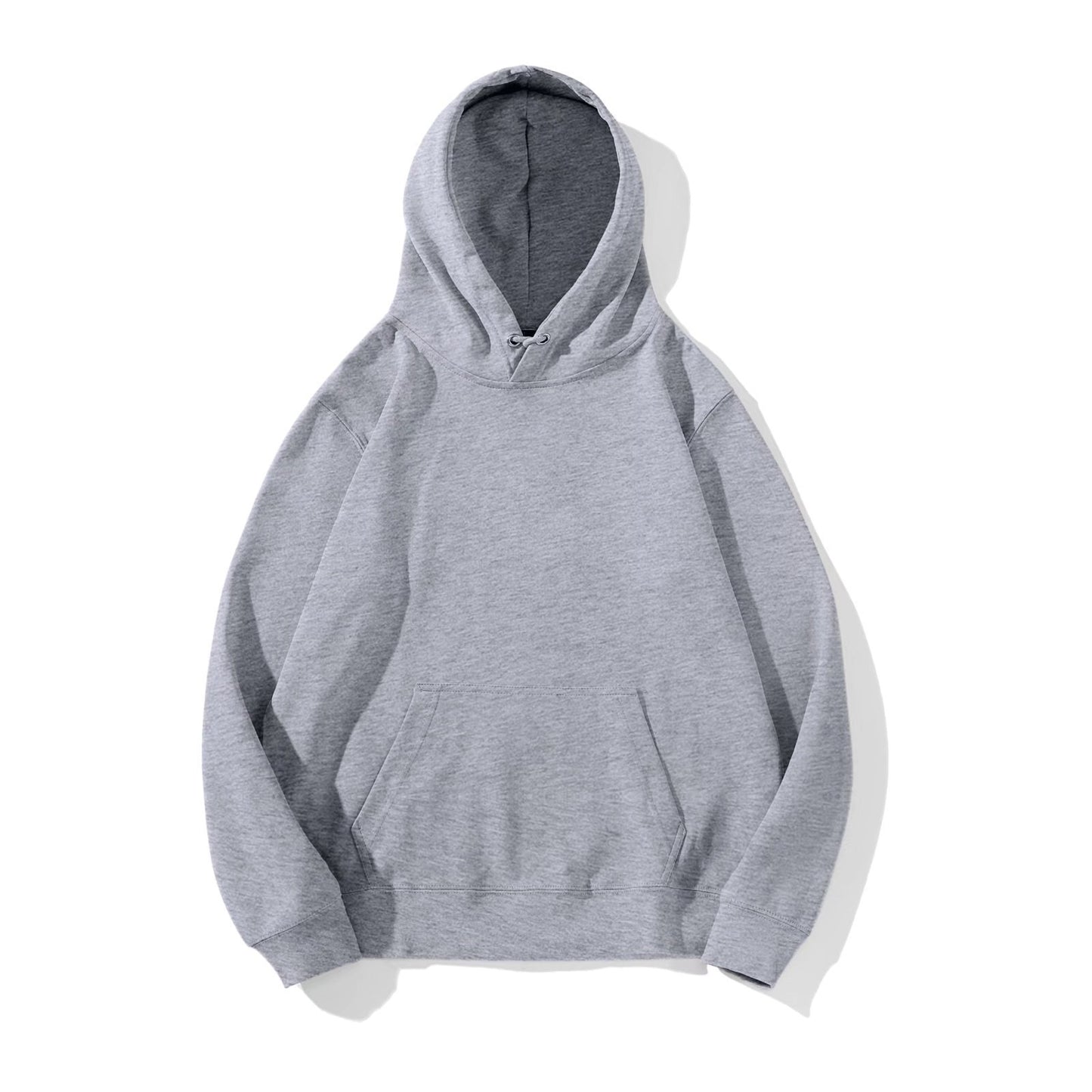 Fresh Arrivals at Buy Center: Solid Color Hoodie Men's Basic Style Plus Size Long-sleeved Hooded Sweater Gray