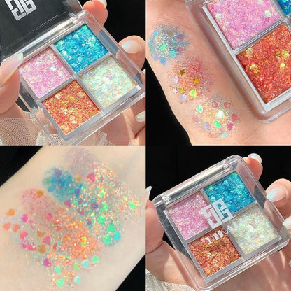 Buy Center Handpicked: Women's Four-color Sequins Watch Show Makeup Super Flash Glue-free Eye Shadow 6G 03The Realm Of Elves