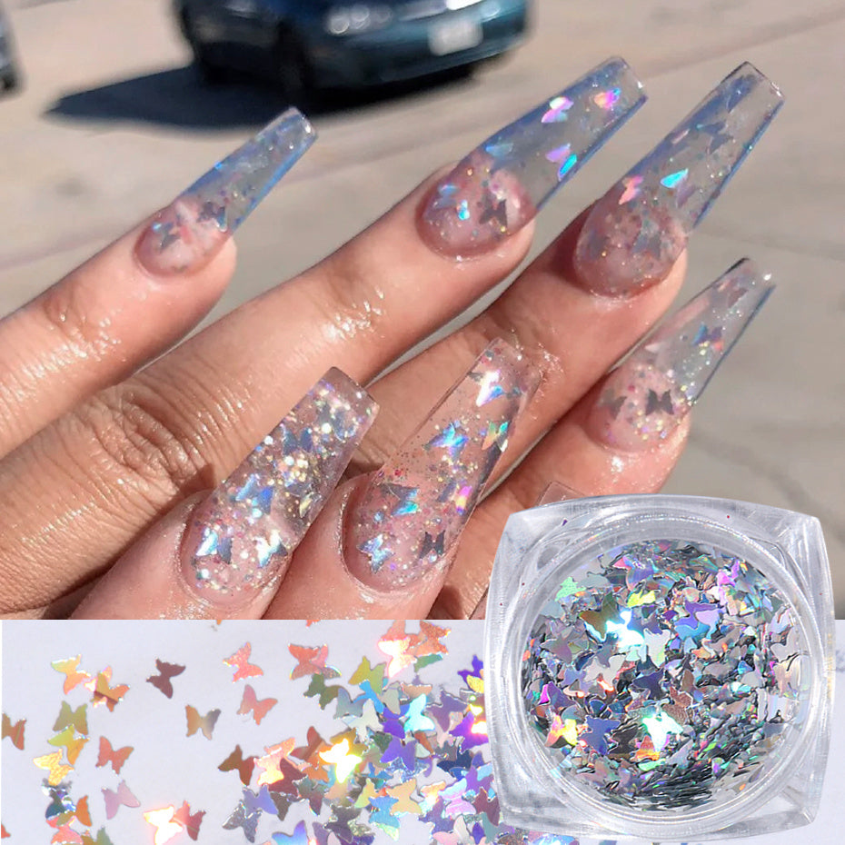 Trending Now at Buy Center: Symphony butterfly sequin nail decoration