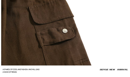 Pantalones casuales de primavera y otoño para hombre con múltiples bolsillos