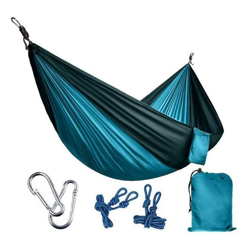 Backpacking Hammock - Portable Nylon Parachute Outdoor Double Hammock Sky + gray