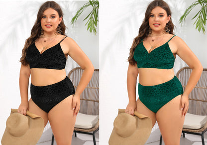 Fresh Arrivals at Buy Center: Green Leopard Print Strap Shoulder Strap Adjustable Bikini