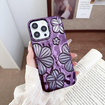 Buy Center Trend-Electroplating Pleated Flower I Phone Case Purple