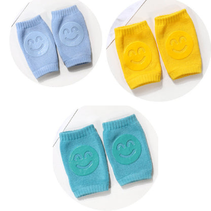 Summer Terry Baby Socks Knee Pads Blue yellow green Q3pcs