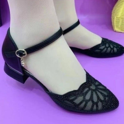 Buy Center Top Rated-Women's Rubber Low-cut Solid Color Low-top Middle Heel Slippers Shoes