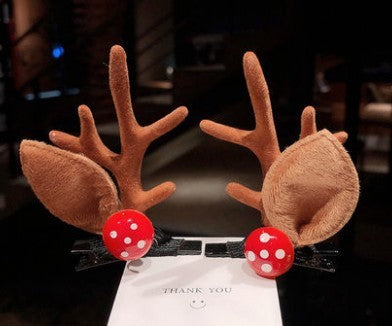 Mori Style Deer Hairpin A Pair Of Hairclips Children's Cute Christmas Headband Buy Center