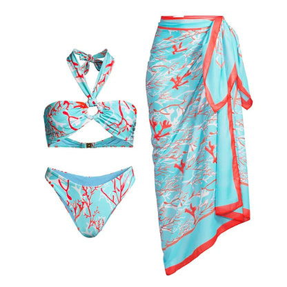 Newly Released at Buy Center: Women's Slim Split Floral Bikini Suit