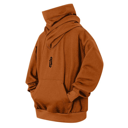 Just Arrived at Buy Center: Pile Collar Hooded Sweater Men's Loose Casual Caramel Color