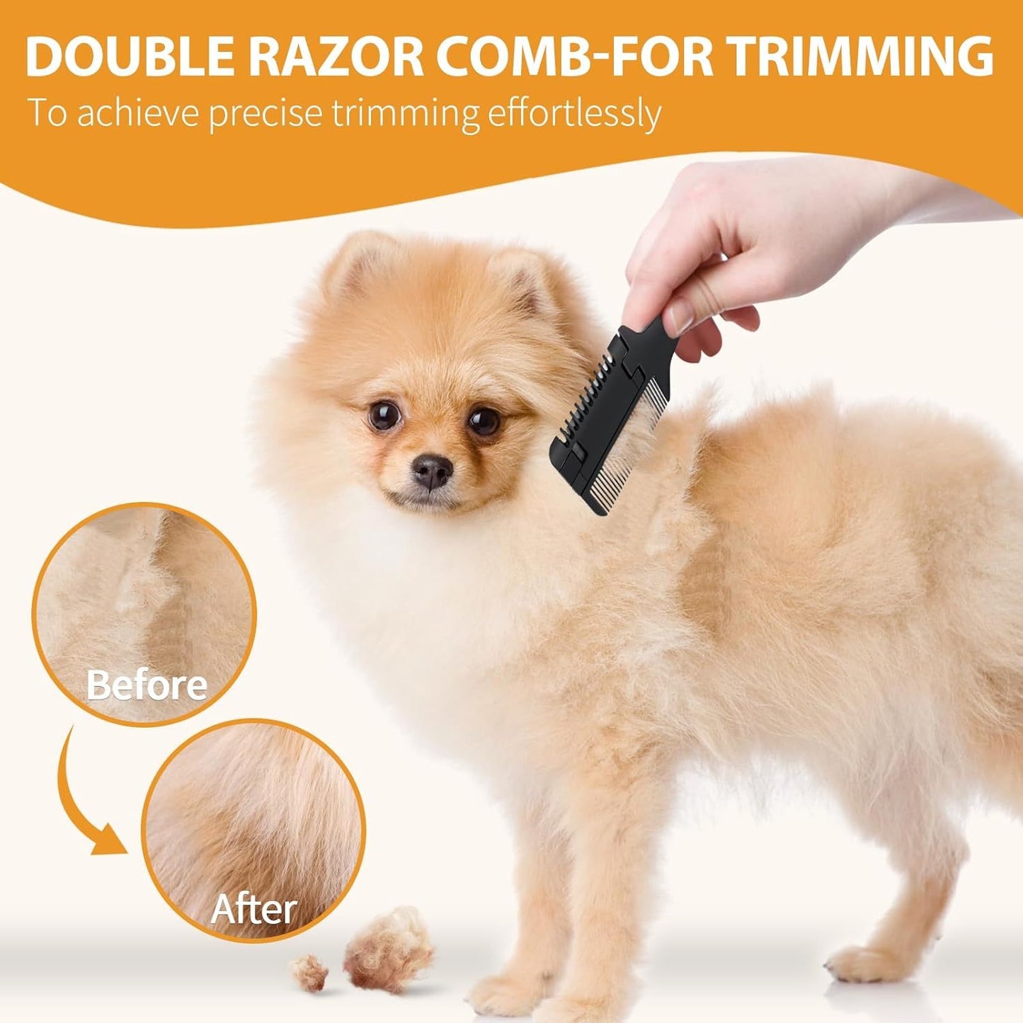 New Razor Comb For Dogs Cats With Extra Blades Pet Razor Comb 2 In 1 Trimming Grooming Dog Cat Brush That Cuts Hair Hair Cutter Comb For Dog Cat Pet Hair Trimmer Grooming Comb For Dog Cat