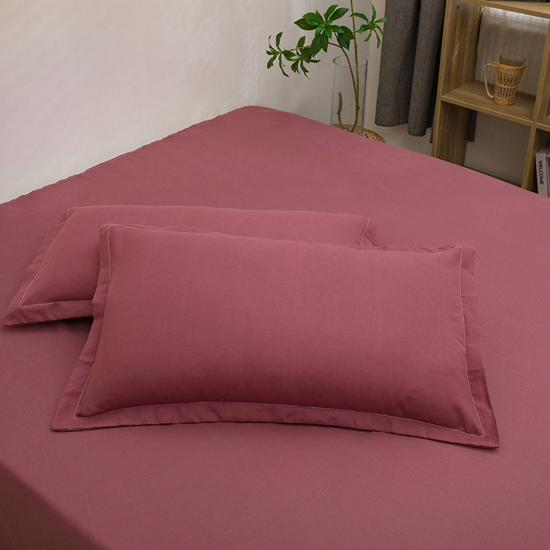 Pure Color Washed Cotton Pillowcase Single Pillowcase Buy Center