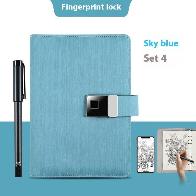 Just Arrived at Buy Center: Handwriting Paper Screen Synchronization Smart Fingerprint Lock Notebook A5 Color13