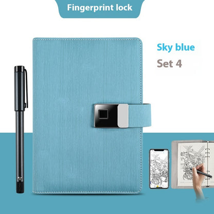 Just Arrived at Buy Center: Handwriting Paper Screen Synchronization Smart Fingerprint Lock Notebook A5 Color13