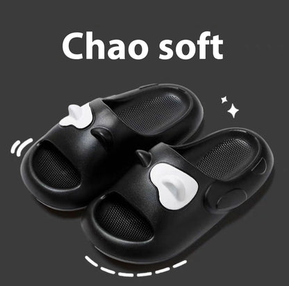 Just Arrived at Buy Center: Cute Cat Stereo Ears Couple Home Sandals Black