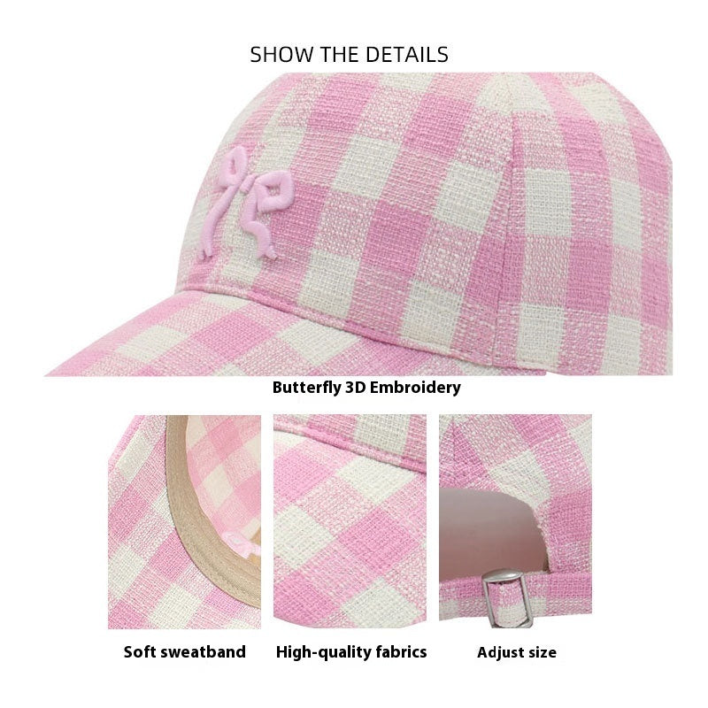 Spring Three-dimensional Embroidery Bow Baseball Cap Women's Fashionable Peaked Cap Sun Protection Hat Buy Center