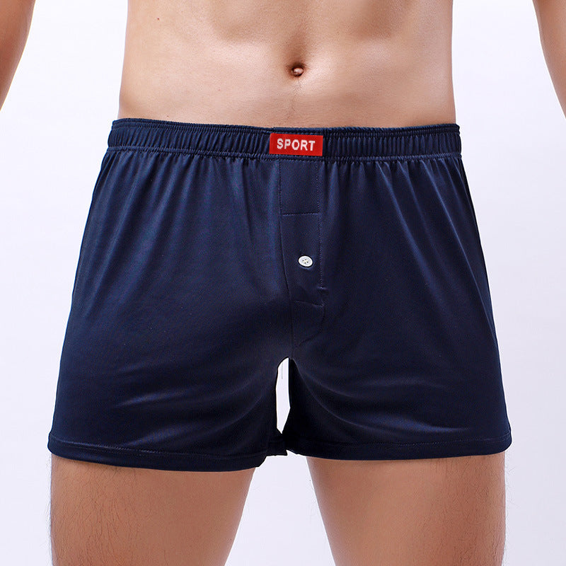 Loose Men's Underwear Breathable Fabric Silky Boxers Buy Center