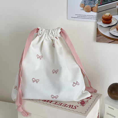 Fresh Arrivals at Buy Center: Sweet Bow Print Drawstring Storage Bag