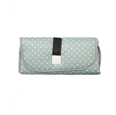 Portable Diaper Changing Pad Clutch for Newborn Light green dots