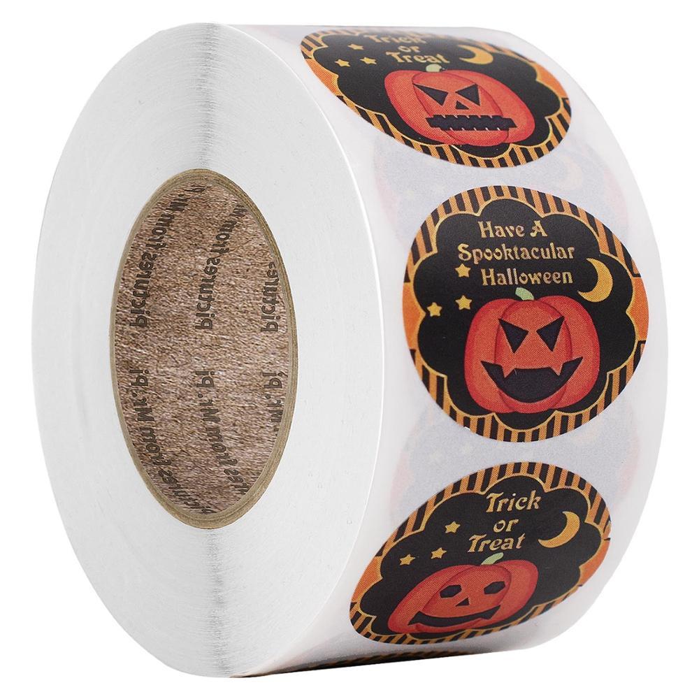 Fresh on the Scene at Buy Center: Amazon Explosive Halloween Pumpkin Pattern Candy Gift Envelope Sticker Candy colors 1inch