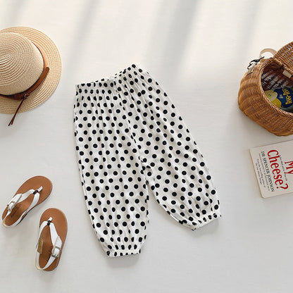 Newly Released at Buy Center: Children's Lantern Mosquito-proof Cool Casual Pants Black Dots