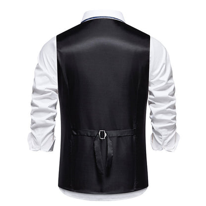 Fresh Arrivals at Buy Center: Solid Color Wedding Banquet V-neck Men's Suit Vest