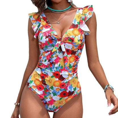 Hot New Items at Buy Center: Women's Printed One-piece Swimsuit Hot Springs Conservative Swimwear