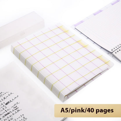 Buy Center Hot Pick-Loose Spiral Notebook Shell Pastel Cookie Soft Light Refill B5 Plaid Impression A5 A5 Plaid Impression PinkYellow