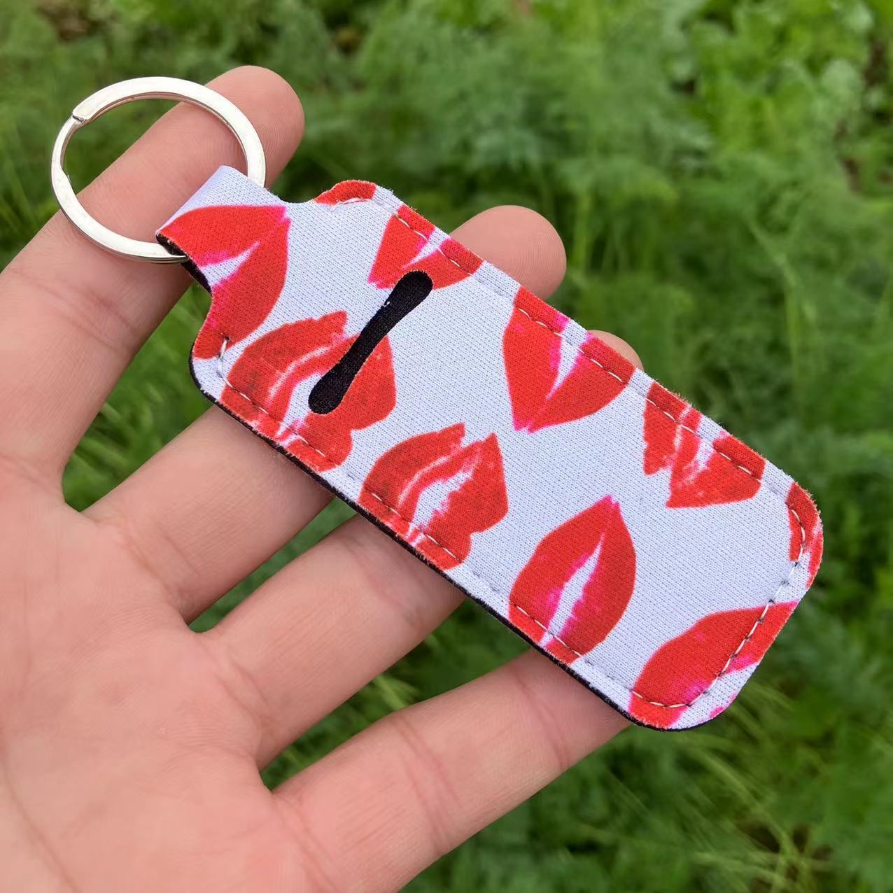 Buy Center Excellence-Printed Leopard Print SUNFLOWER Snake Pattern Women's Lipstick Pack Sets Of Key Chain Creative Perfume Bag Red Kiss 1PCS