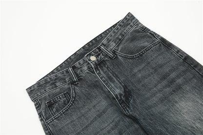 Fresh on the Scene at Buy Center: Men's Marble Pattern Washed And Worn Jeans