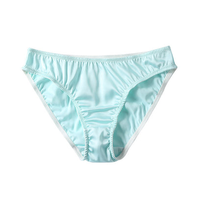 Trending Now at Buy Center: Solid Color Thin Silk Breathable Briefs Mint Green