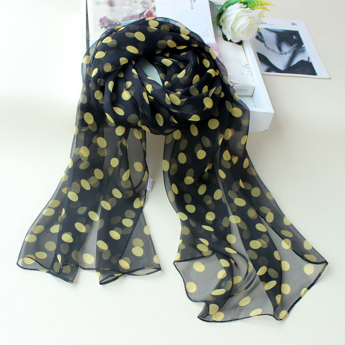 Polka Dot Scarf Bright Red Scarf Polka Dot Thin Chiffon Sunscreen Shawl Buy Center