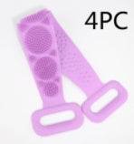 Hot New Items at Buy Center: Bath Towel Silicone Rubbing Back Towel 4PC Purple 60cm