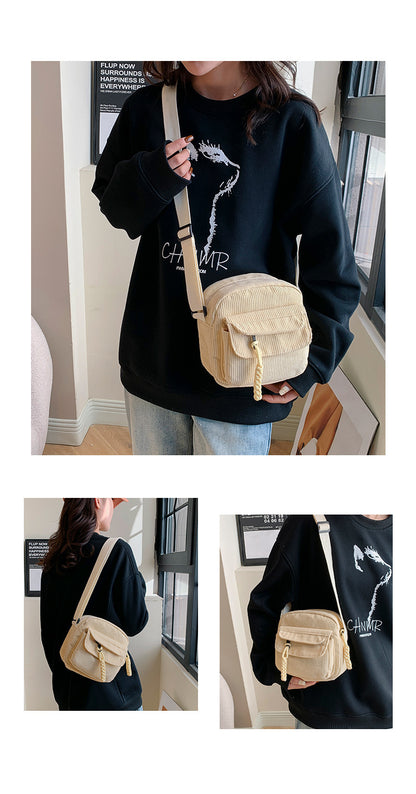 Hot New Items at Buy Center: Solid Color Classy Exquisite Texture Portable Shoulder Messenger Bag